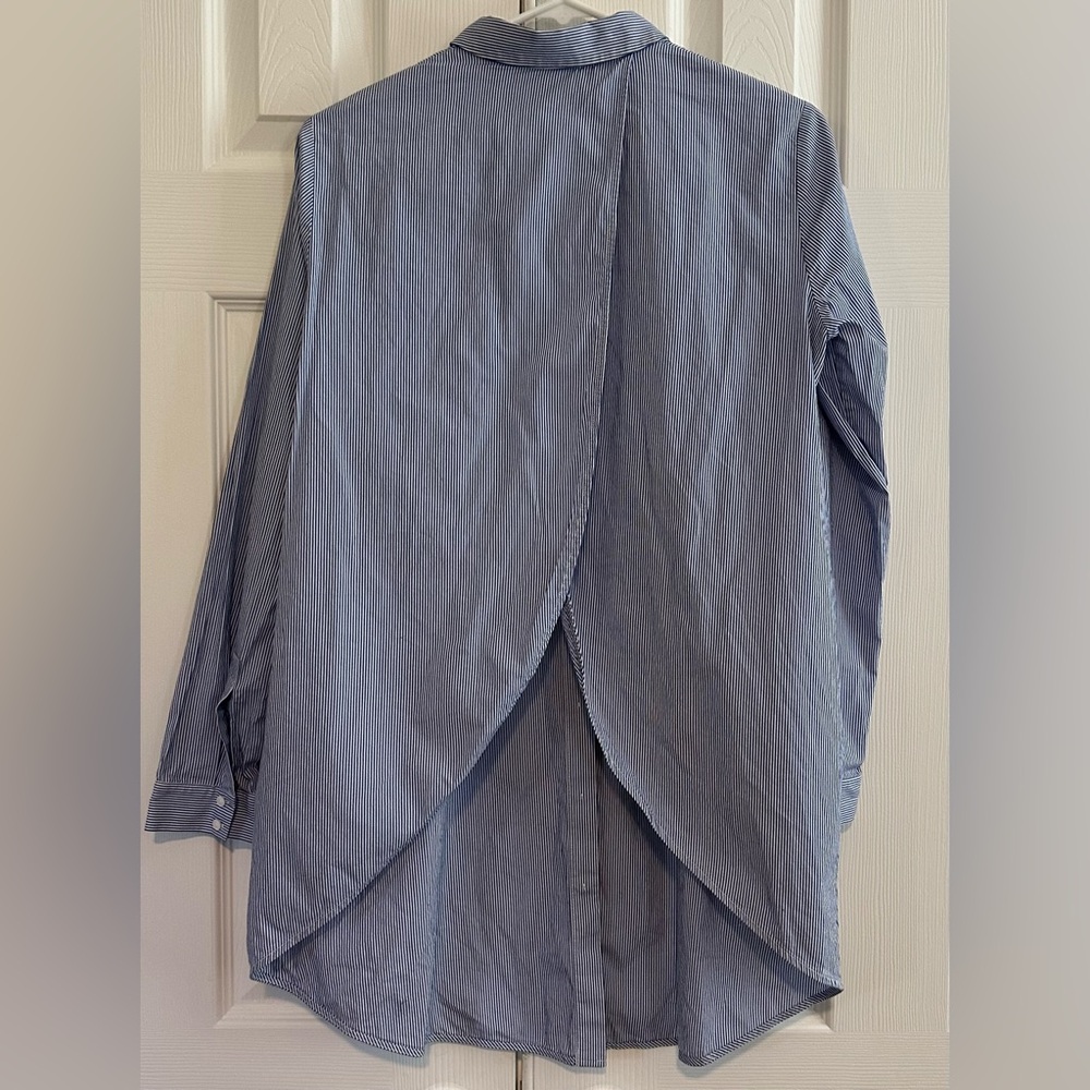 Cos Split Back Panel Striped Button Down Shirt Si… - image 3